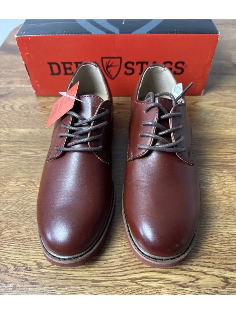 Deer Stags Kid's Boys Denny Round Oxford Shoes Dark Luggage Size 13.5 M